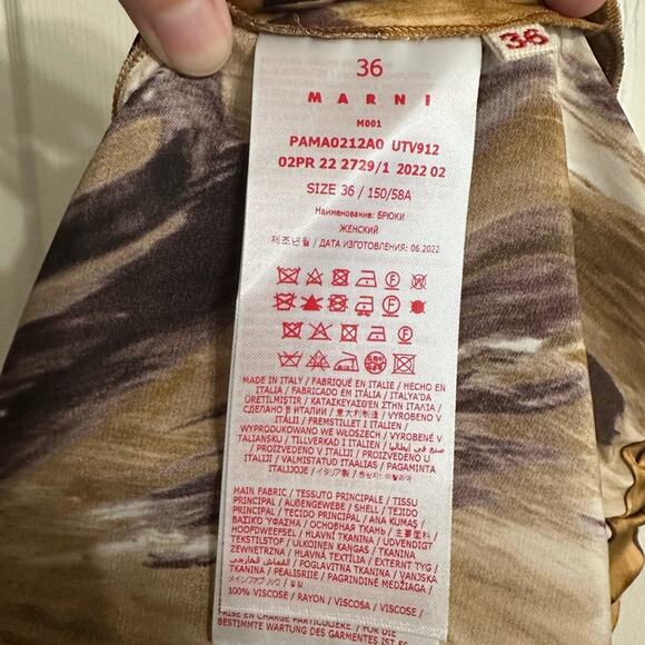 MARNI Wild Bunch Sablé Pants Cropped Flared Pyjama size IT 36 - Picture 8 of 13